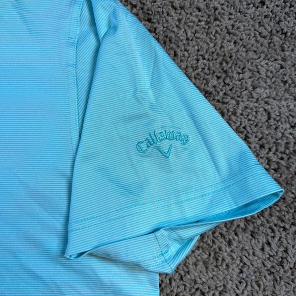 Callaway Golf Polo Shirt Mens Large striped Performance Athletic casual outdoor - Picture 3 of 8